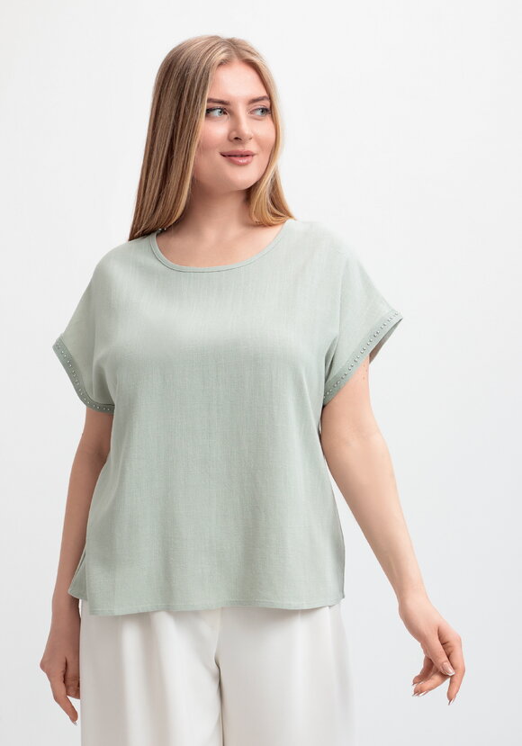 Блуза оверсайз с коротким рукавом шир.  580, рис. 9