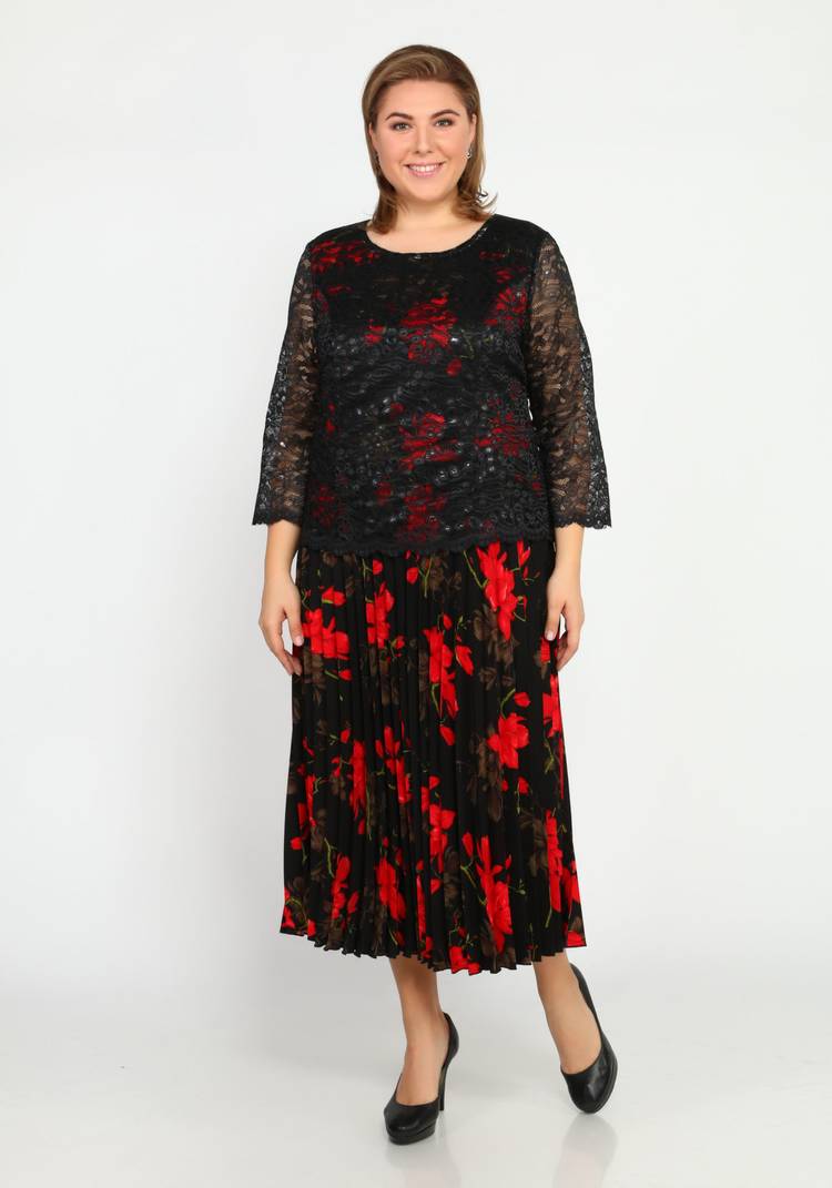 Платье длиной макси с ярким цветочным принтом шир.  750, рис. 1