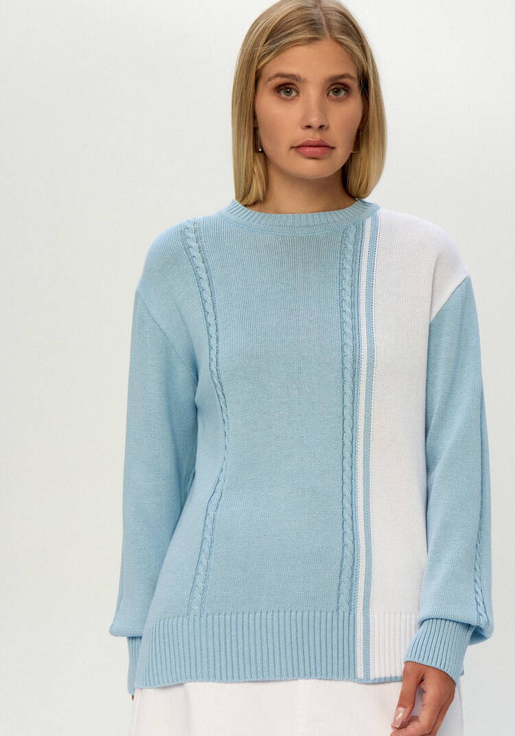 Джемпер двухцветный с косами шир.  750, рис. 13