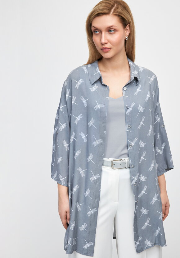 Рубашка удлиненная на пуговицах Лилия шир.  580, рис. 1