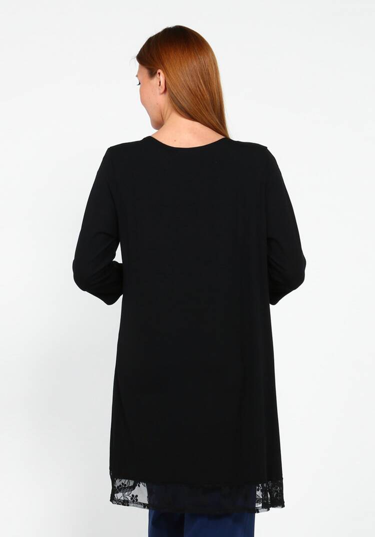 Кардиган с кружевными вставками и поясом шир.  750, рис. 9