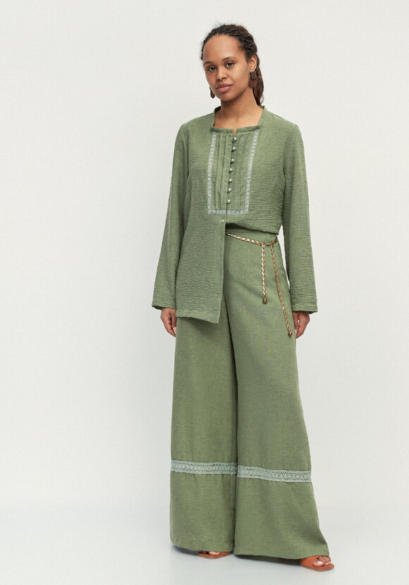 Брюки с вставками кружева Светлана шир.  580, рис. 9