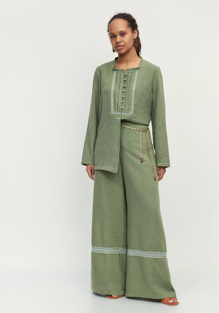 Брюки с вставками кружева Светлана шир.  750, рис. 9