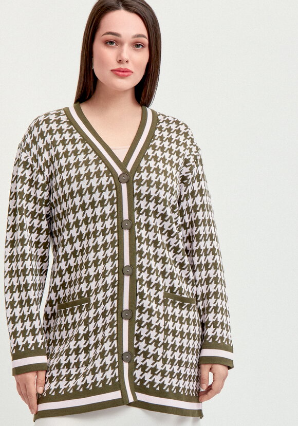 Кардиган Гусиная лапка шир.  580, рис. 4