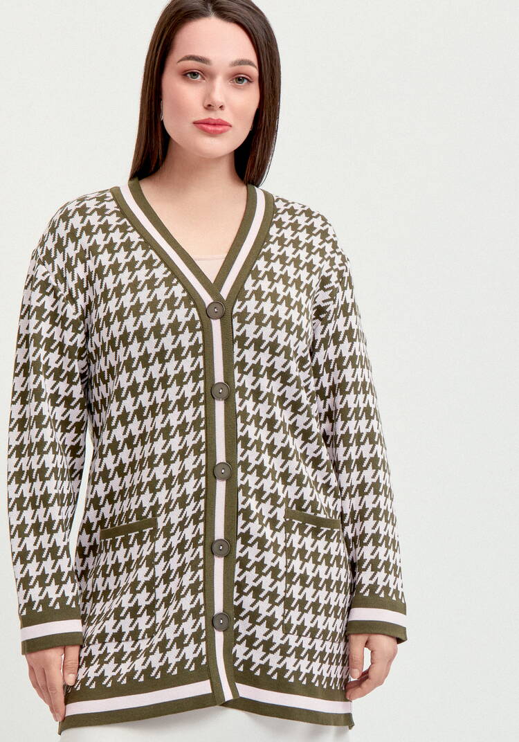 Кардиган Гусиная лапка шир.  750, рис. 4