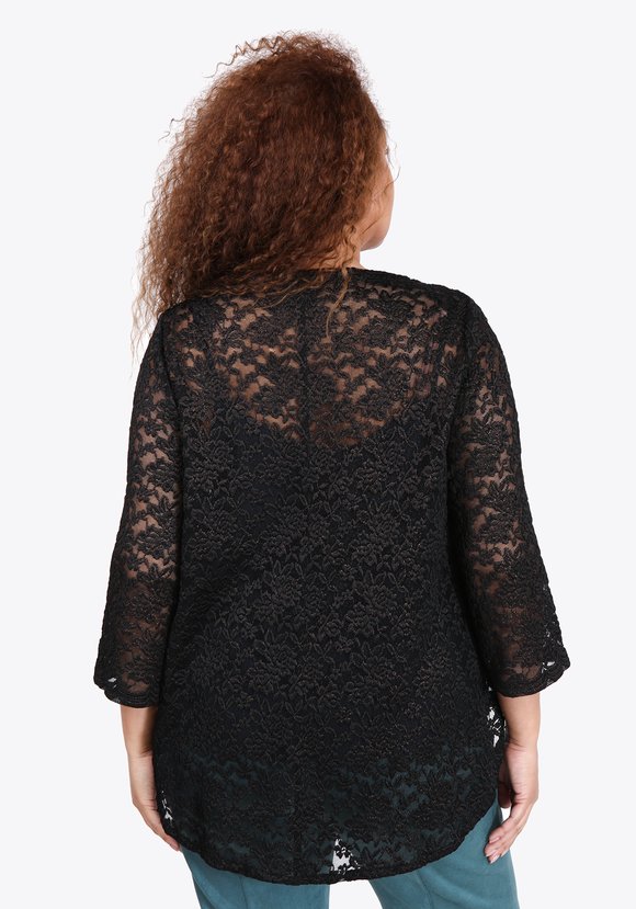 Блуза кружевная с метанитью шир.  580, рис. 3