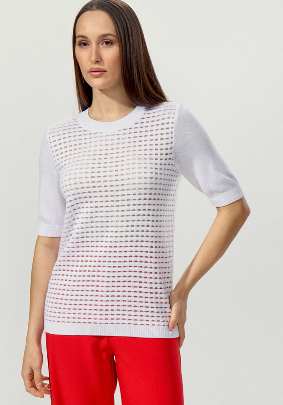 Джемпер с передней полочкой ажурной вязки шир.  580, рис. 4