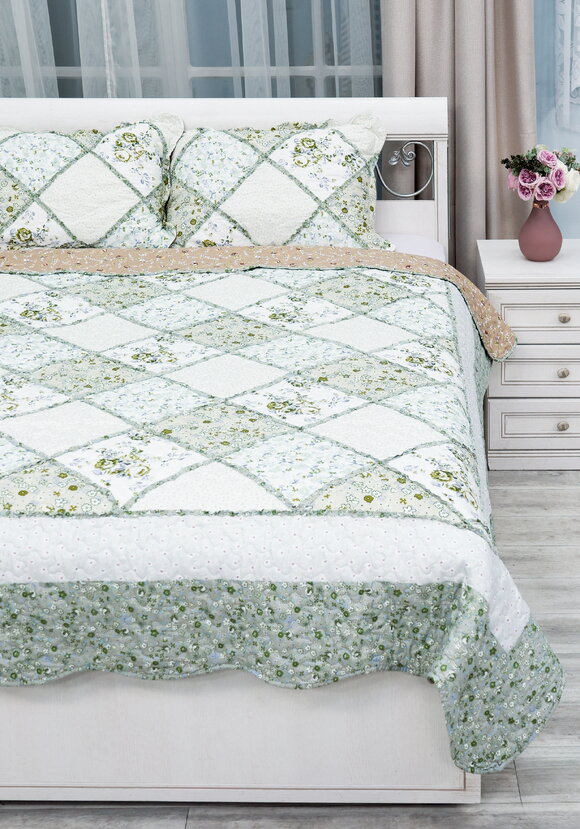 Покрывало с наволочками Печворк шир.  580, рис. 6