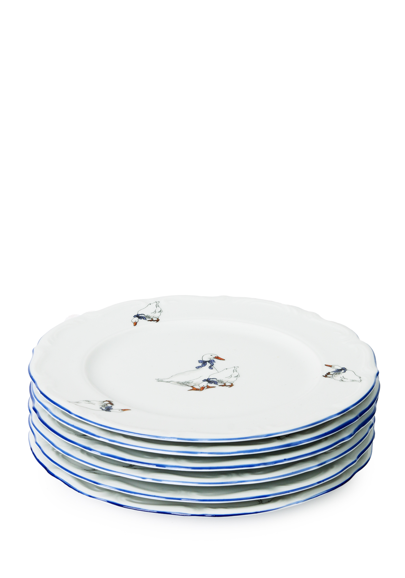 Набор плоских тарелок из чешского фарфора набор полотенец полевые цветы серый р 45х60