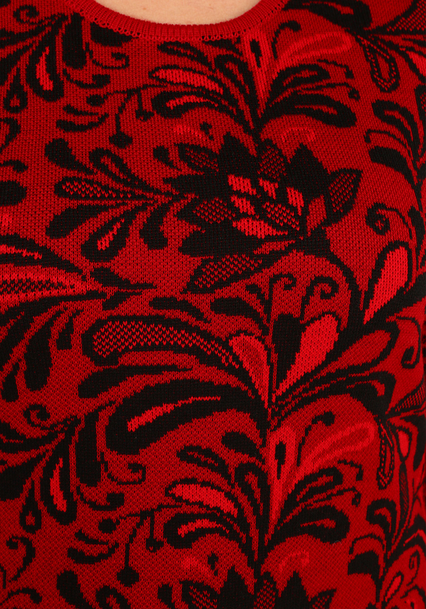 Платье вязаное с оригинальным узором VeraVo, размер 48, цвет красный - фото 8