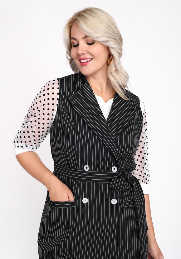 Блуза с рукавами в горошек шир.  580, рис. 2