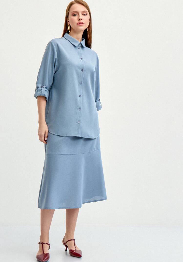 Юбка-годе изо льна шир.  750, рис. 7