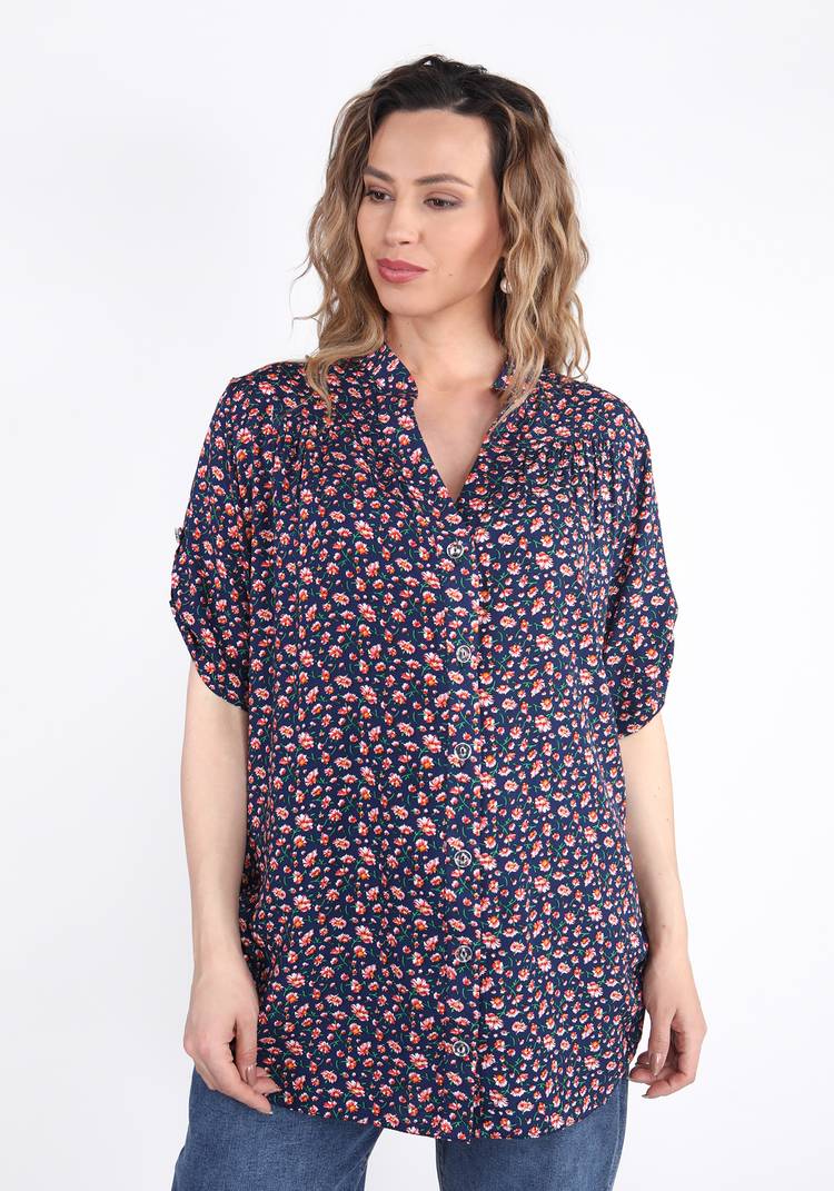 Блуза-рубашка Аленький цветочек шир.  750, рис. 5