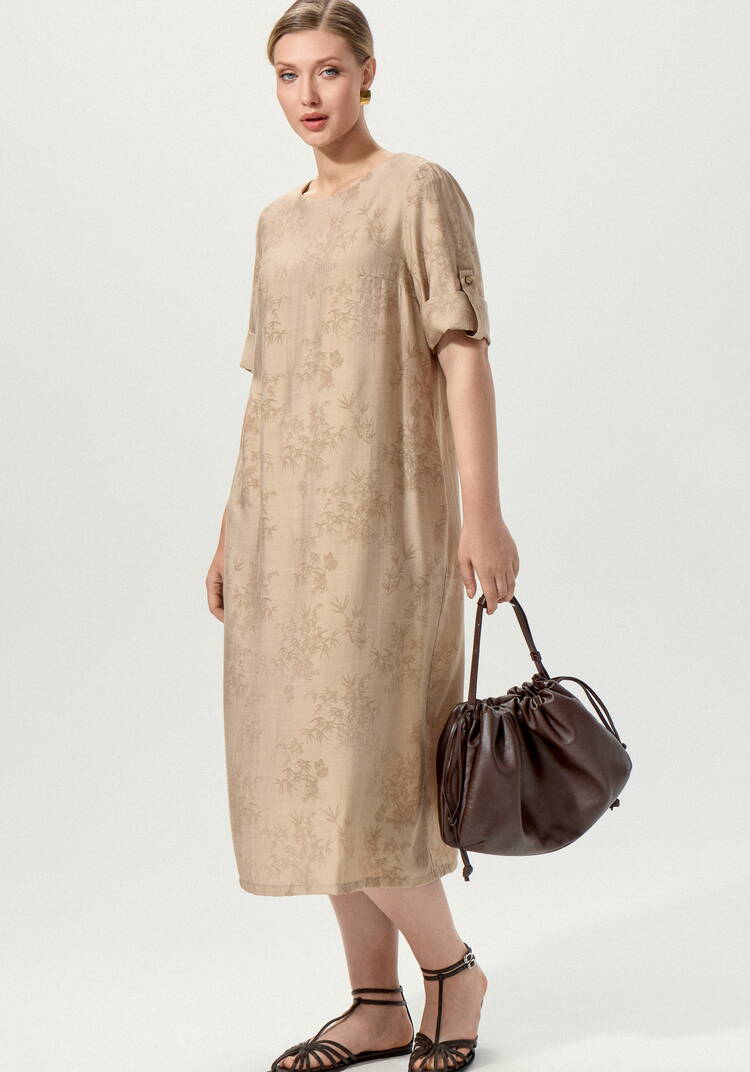 Платье изо льна с принтом свободного кроя шир.  750, рис. 7