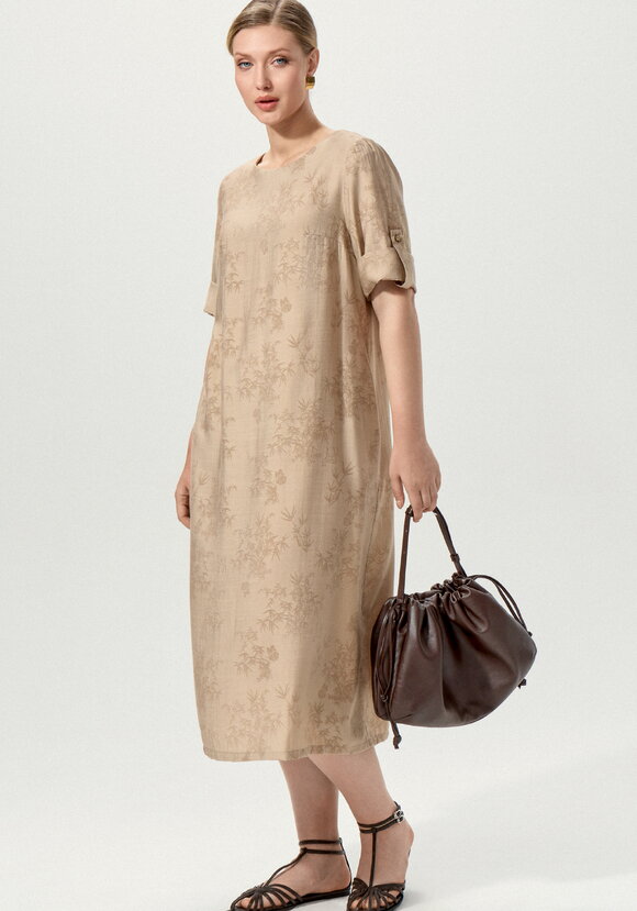 Платье изо льна с принтом свободного кроя шир.  580, рис. 7