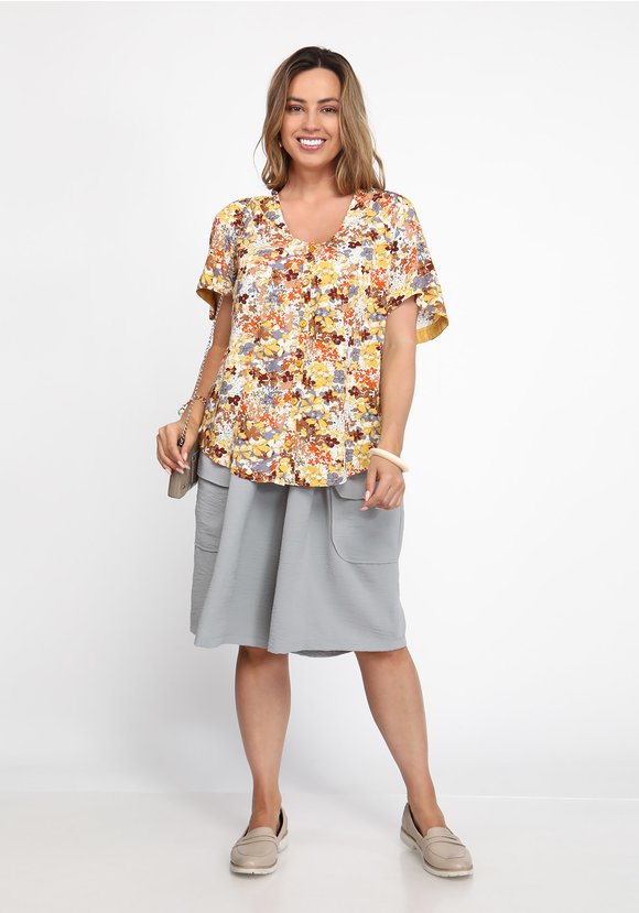 Блуза лёгкая с цветочным принтом шир.  580, рис. 5