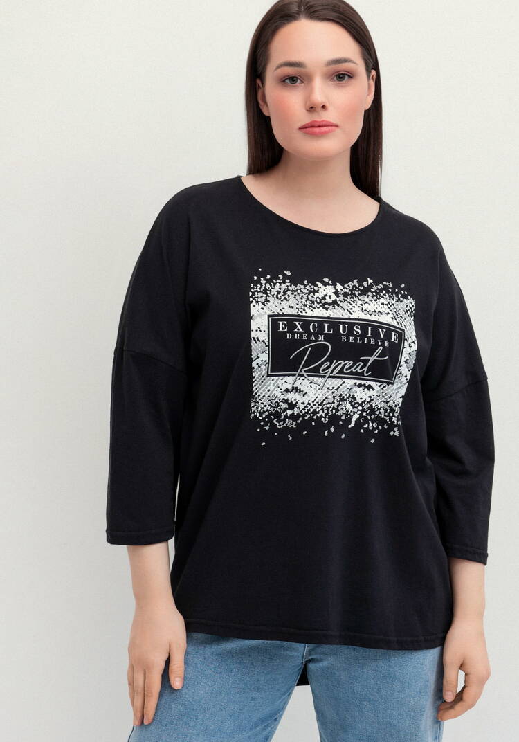 Туника с принтом на груди шир.  750, рис. 12