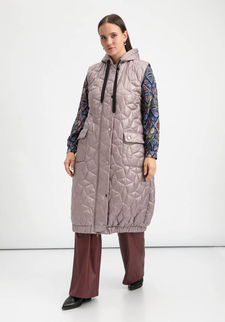 Жилет оверсайз удлинённый с капюшоном шир.  750, рис. 21