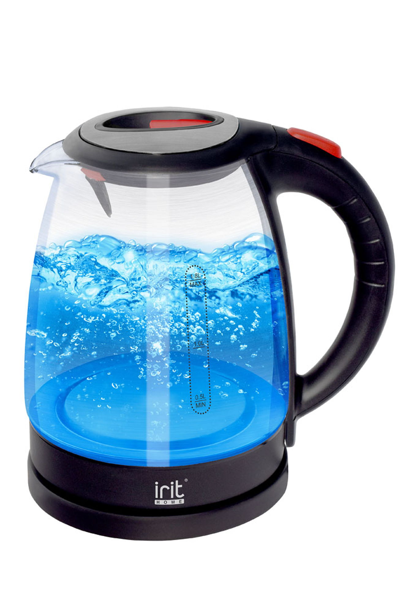 Чайник электрический с корпусом из стекла IRIT, цвет прозрачный