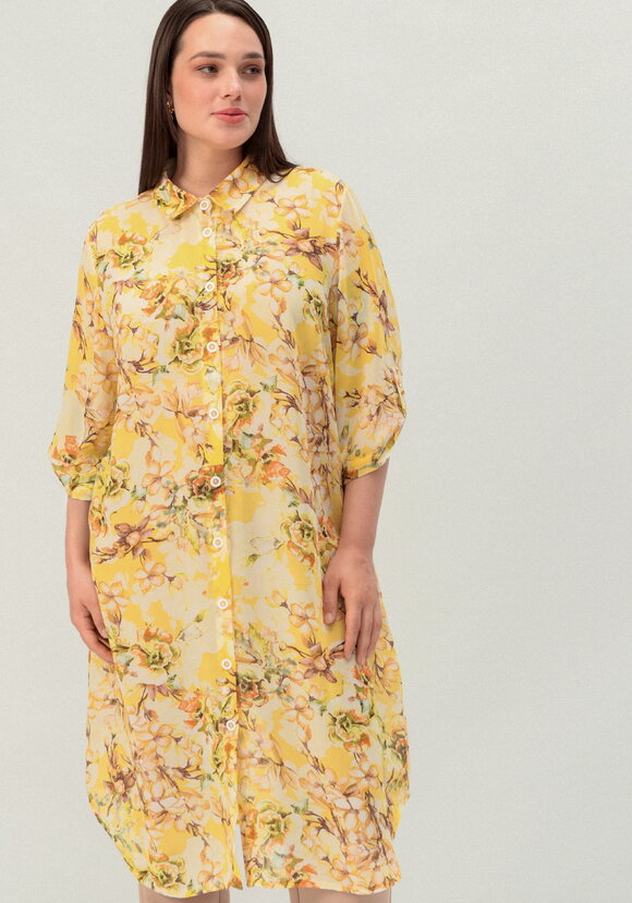 Рубашка удлинённая с цветочным принтом шир.  580, рис. 19