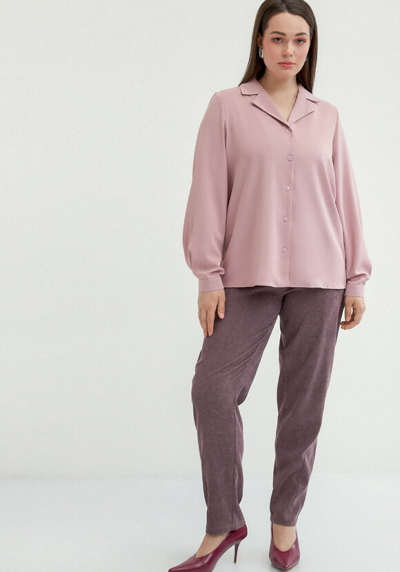 Блуза с отложным воротником с пуговицами шир.  580, рис. 11