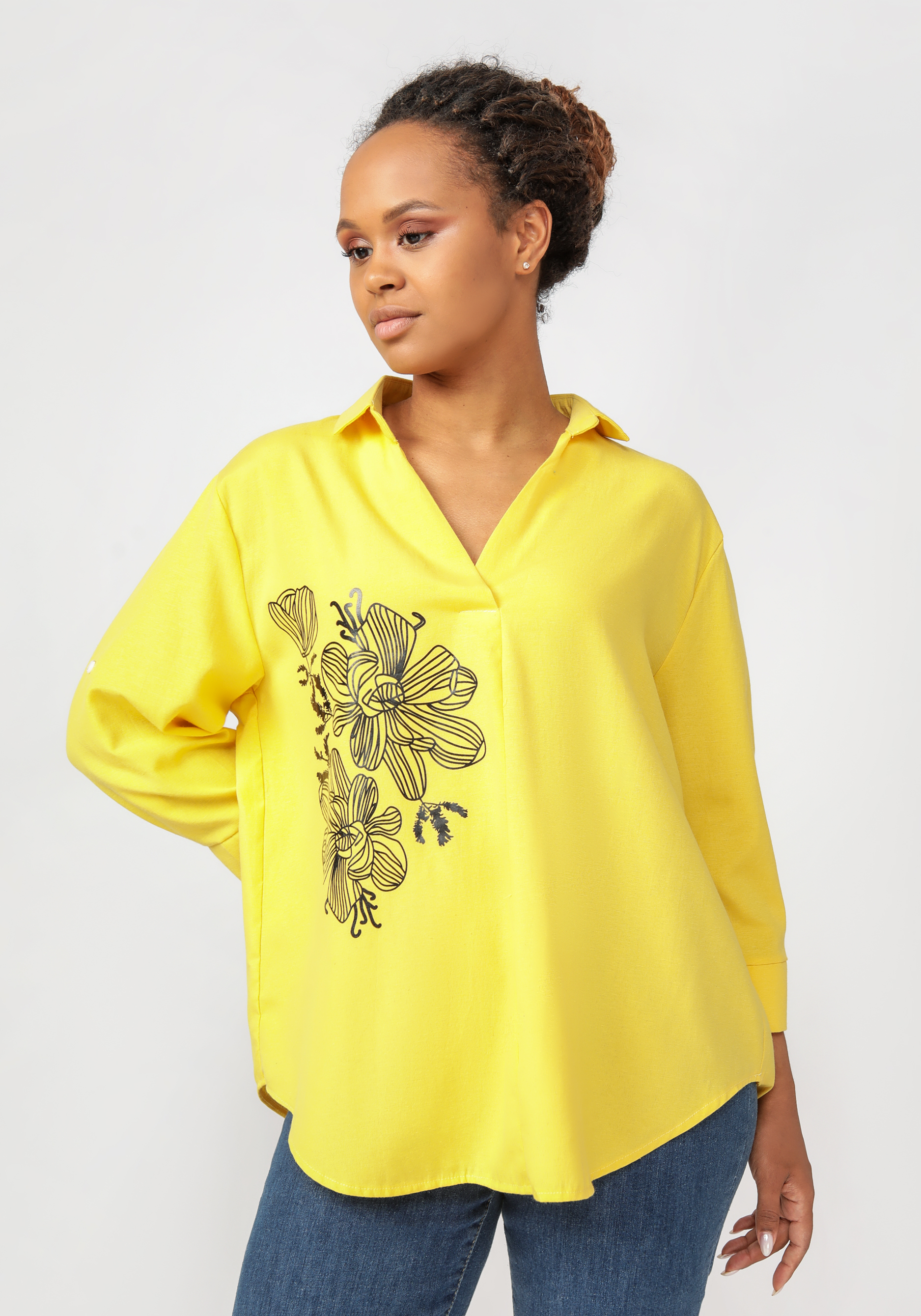 Блуза "Флоранс" Vittori Vi, цвет желтый, размер 50 - фото 1