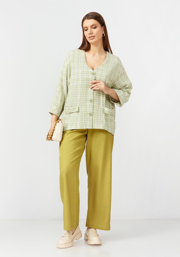 Пиджак в клетку из хлопка шир.  580, рис. 8