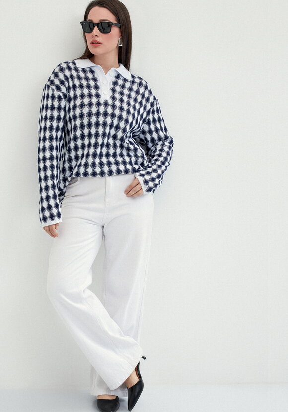 Джемпер структурной вязки с ажуром шир.  580, рис. 2