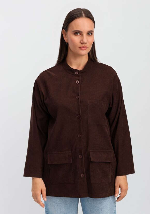 Рубашка оверсайз с воротником-стойкой шир.  580, рис. 4