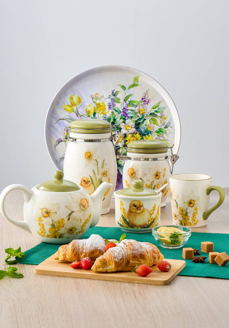 Сахарница с ложкой Полевые цветы шир.  750, рис. 6