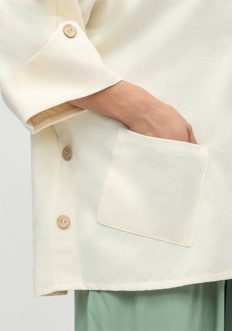 Блуза льняная с рукавами кимоно шир.  750, рис. 7