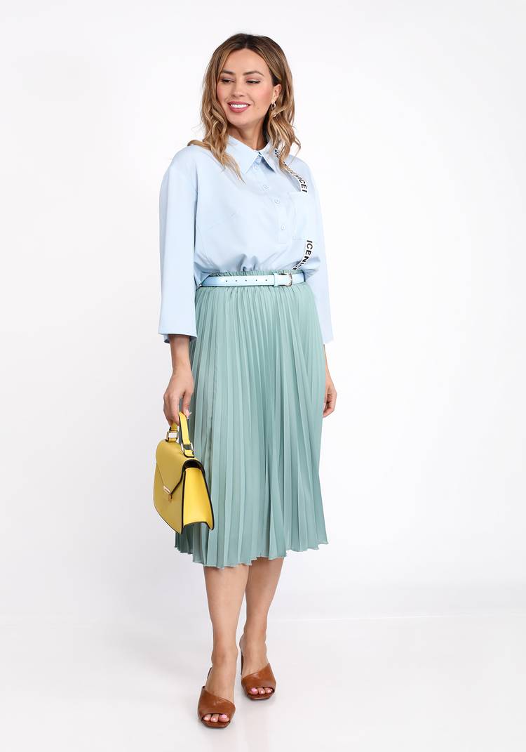 Блуза из вискозы с декоративной отделкой шир.  750, рис. 11