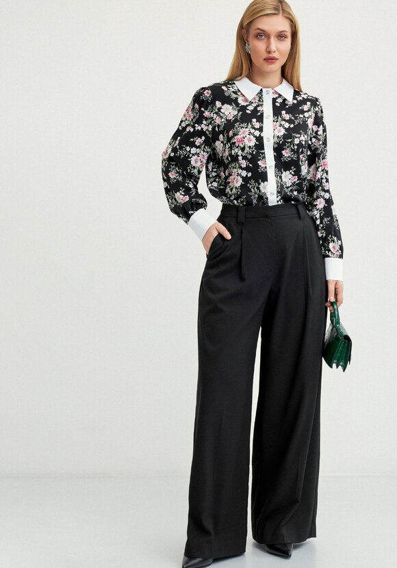 Блуза с контрастным воротникoм шир.  580, рис. 15