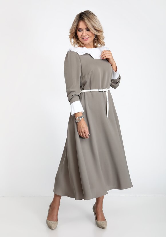 Платье со съемным воротником и манжетами шир.  580, рис. 7