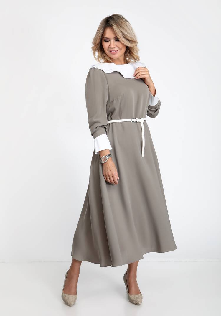 Платье со съемным воротником и манжетами шир.  750, рис. 7