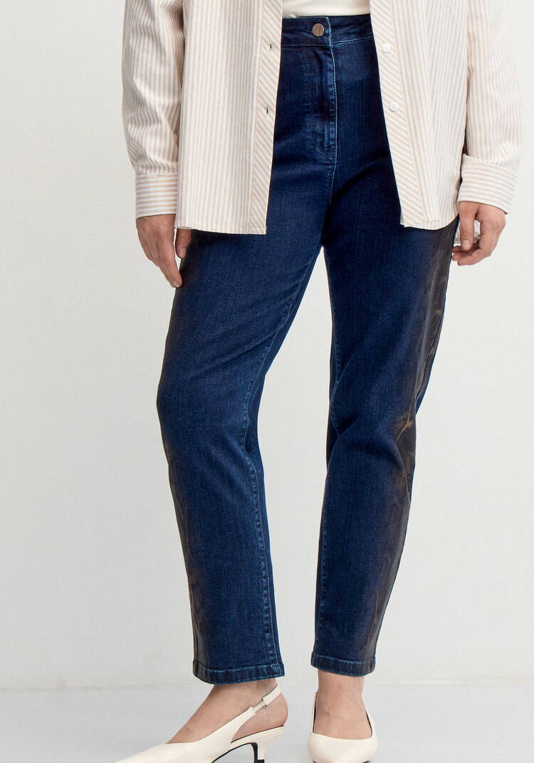 Джинсы со змеиным принтом и напылением шир.  750, рис. 7