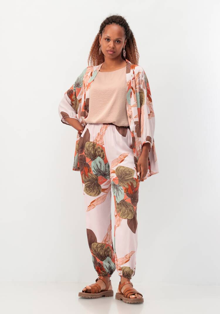 Брюки бананы с цветочным принтом шир.  750, рис. 16