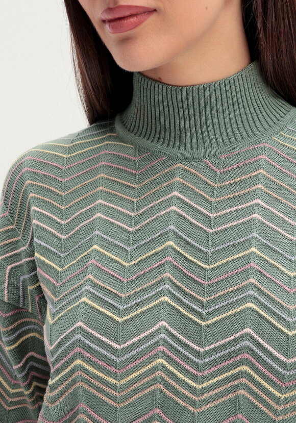 Свитер с высоким горлом и принтом зигзаг шир.  580, рис. 13