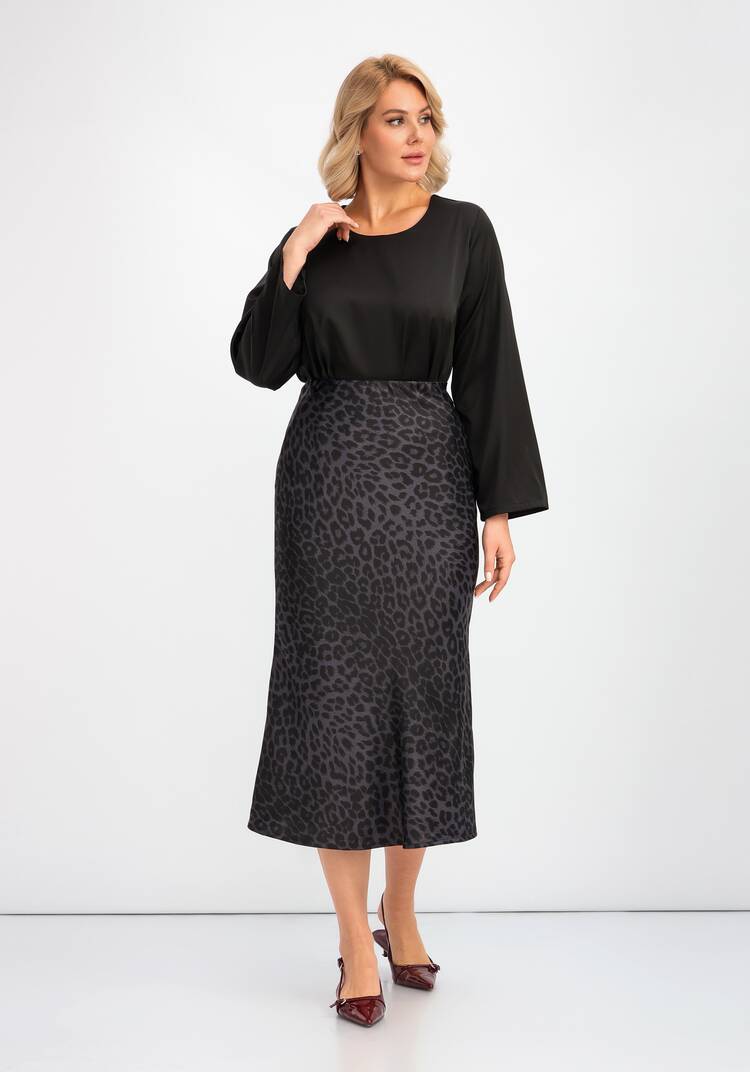 Юбка длины миди с шелком шир.  750, рис. 16