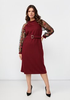 Платье с ажурными рукавами Аманда