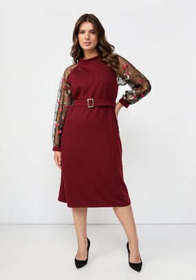 Платье с ажурными рукавами Аманда