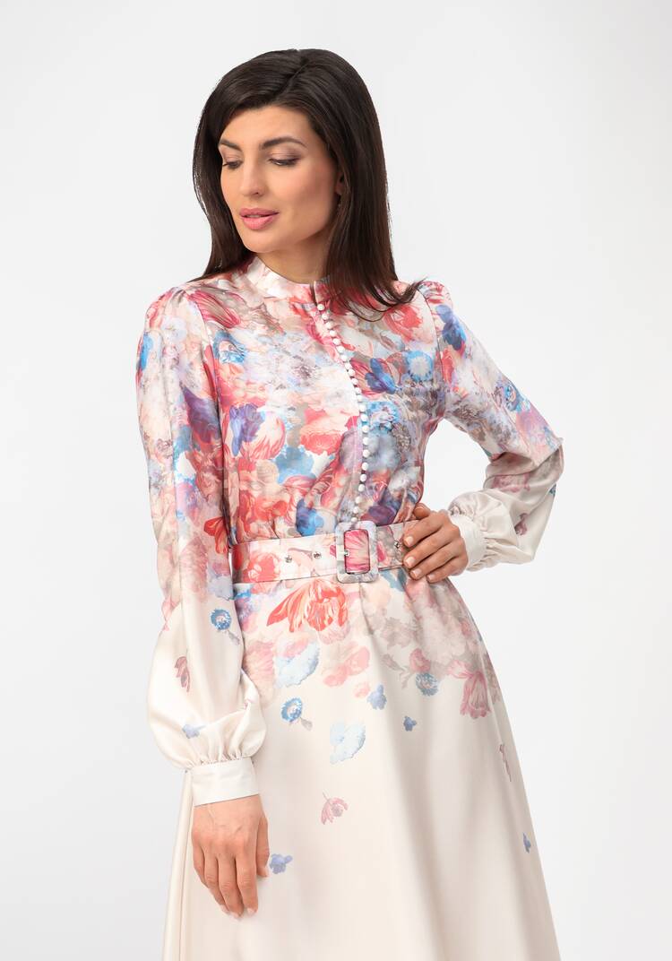 Платье с градиентным цветным рисунком шир.  750, рис. 9