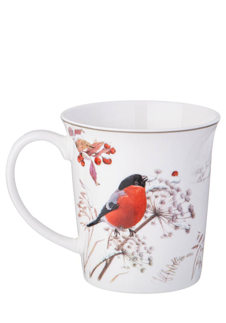 Кружки из фарфора Снегири, 2 шт. шир.  750, рис. 3