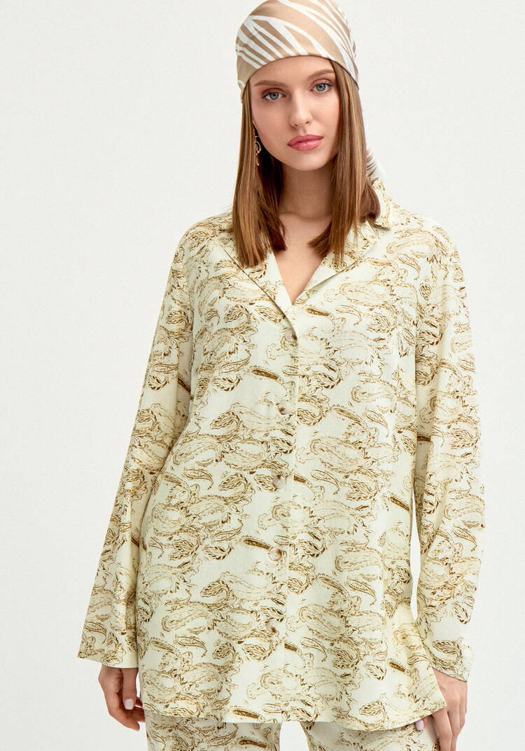 Рубашка с длинным рукавом из льна шир.  750, рис. 1