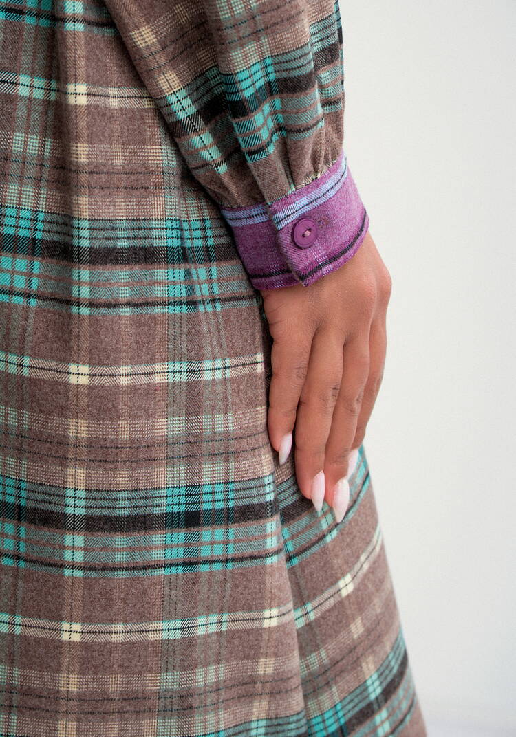 Платье-рубашка в клетку на пуговицах шир.  750, рис. 17