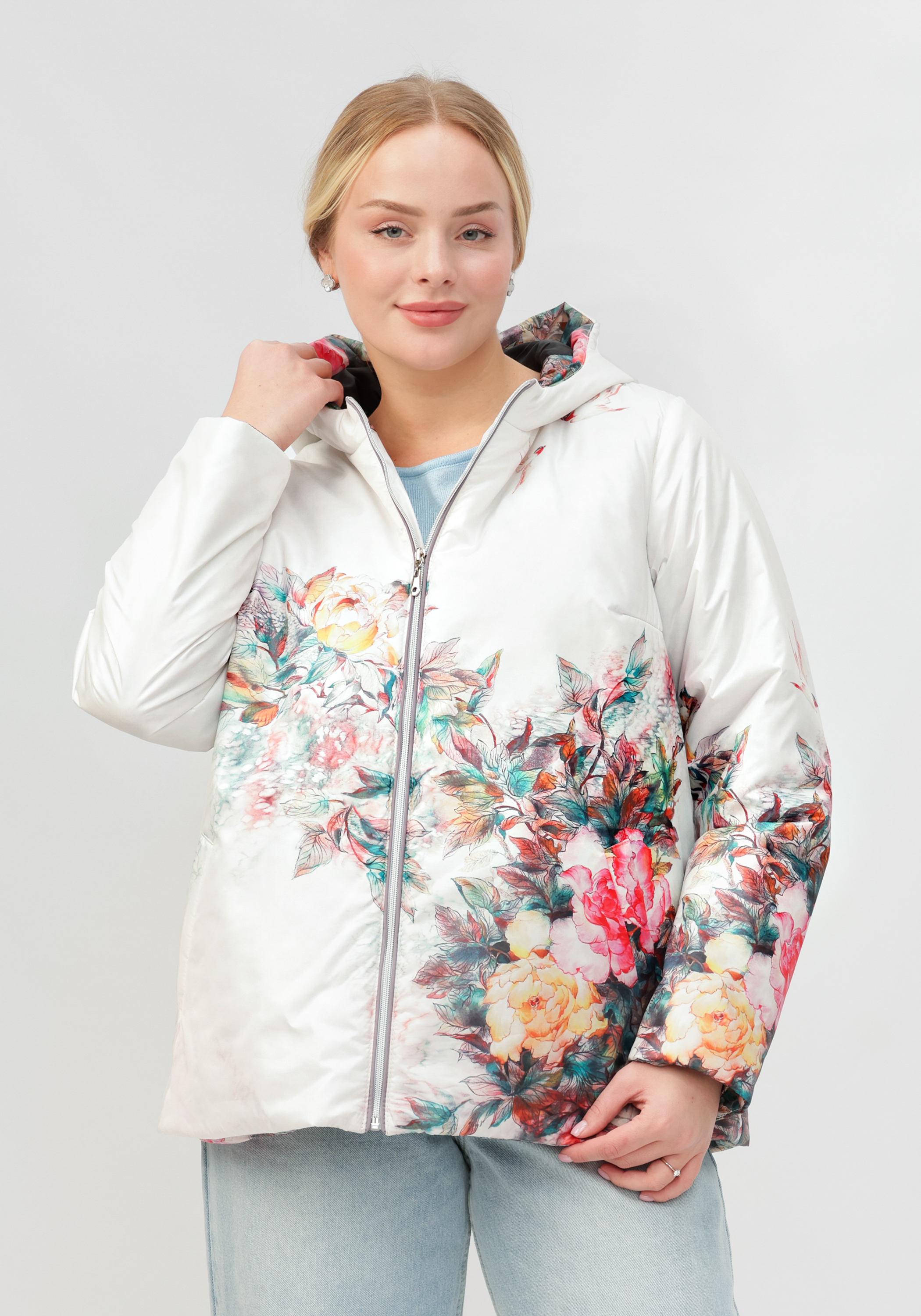 Куртка с цветочным принтом "Агнесса" Людмила Романова, размер 50 - фото 9