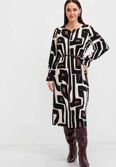 Платье трикотажное с графическим принтом