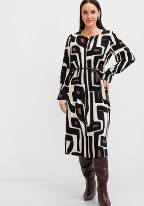 Платье трикотажное с графическим принтом