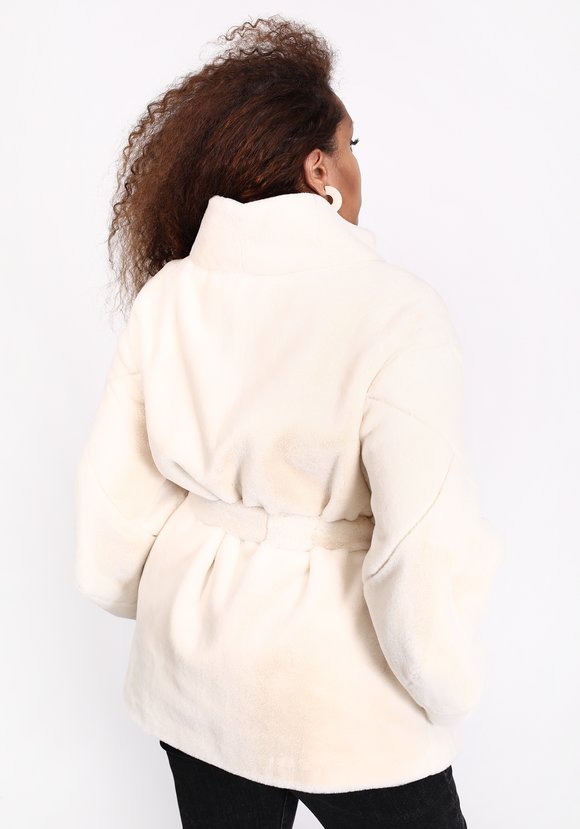 Полушубок из эко норки с объемным рукавом шир.  580, рис. 3