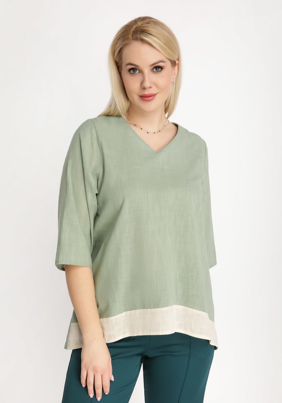 Туника свободного кроя Льняная палитра шир.  580, рис. 13